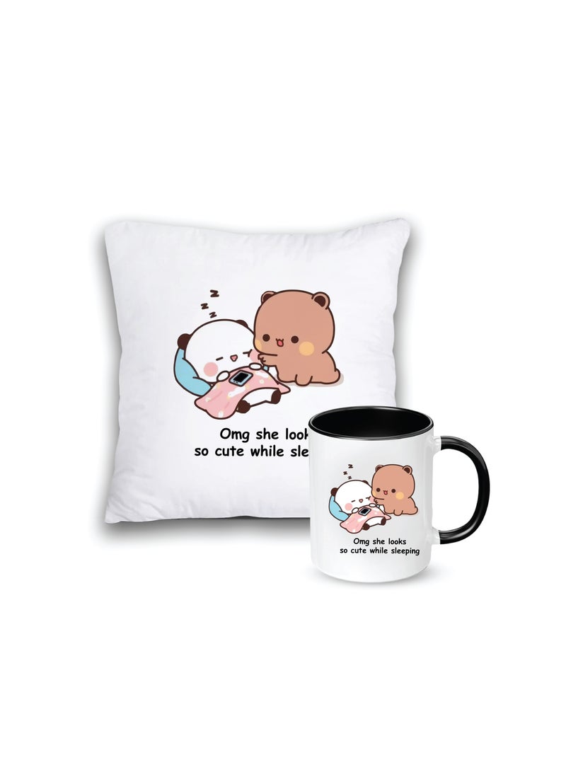 Cushion Cover and Ceramic Mug for Couples - Gift for Boy Friend - Gift for Girl Friend