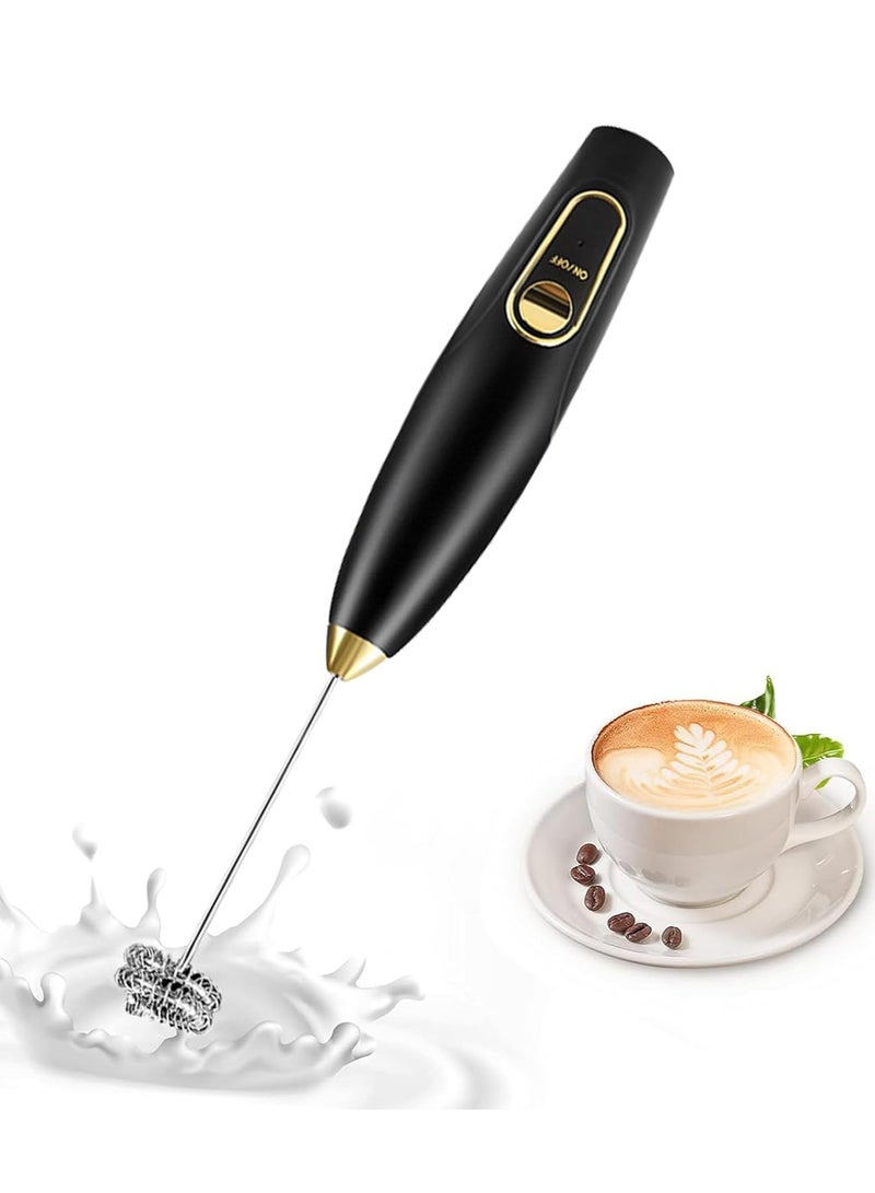 Rechargeable Milk Frother Wand Drink Mixer Handheld Electric Whisk with USB-C Foam Maker for Coffee Stirrer Electric Hand Blender for Lattes Matcha Cappuccino Frappe Hot Chocolate