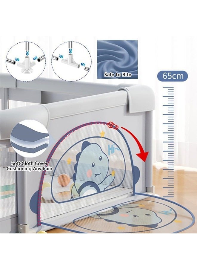 LIODUX Baby Playpen with Mat - Baby and Toddler Fence, 180 x 200cm Baby Fence Play Area, Children's Playground