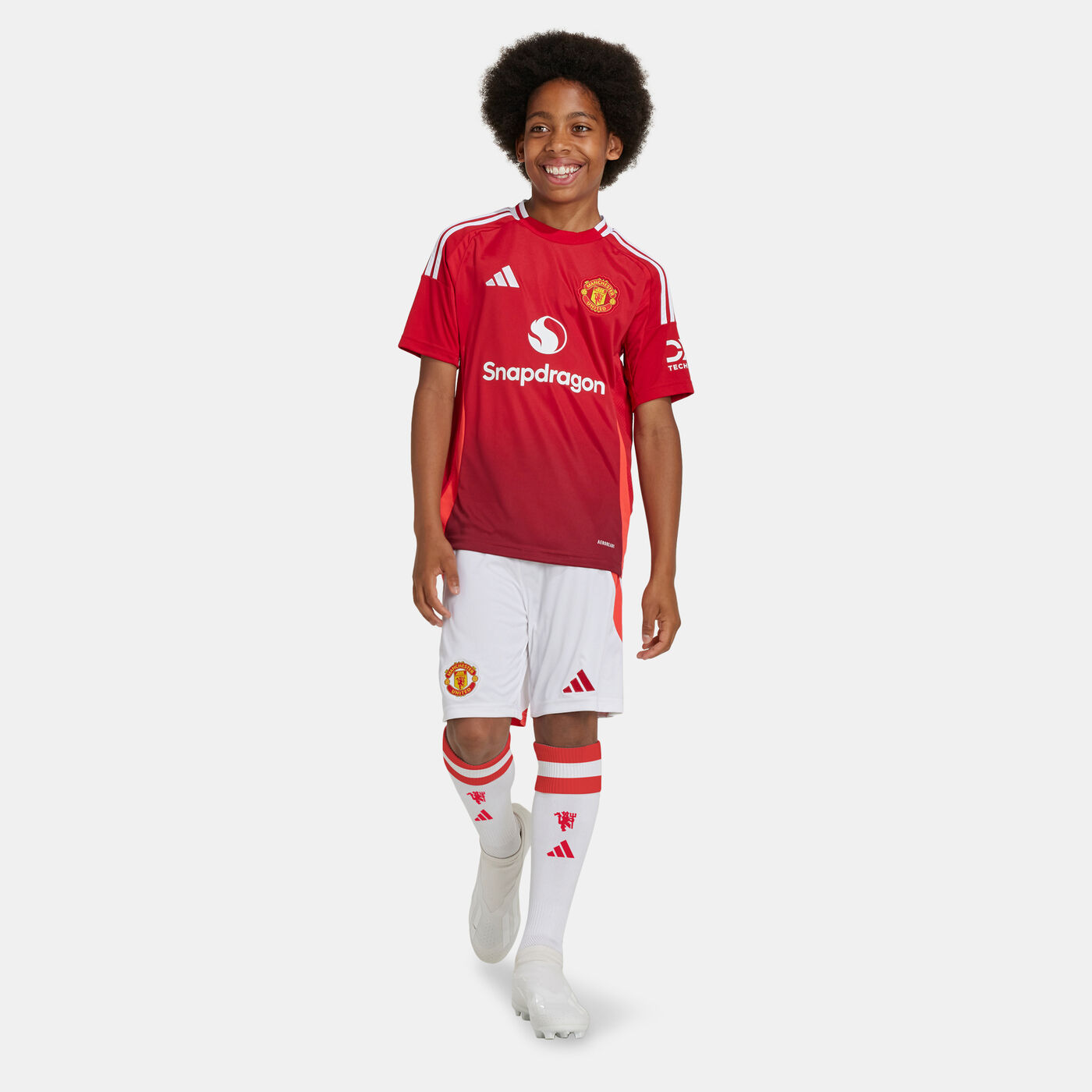 Kids' Manchester United 24/25 Home Replica Football Shorts