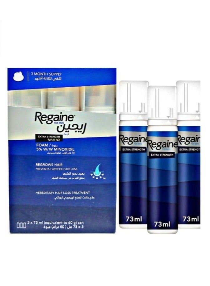 Regaine Minoxidil Foam 5% Pack of 3 x 73ml