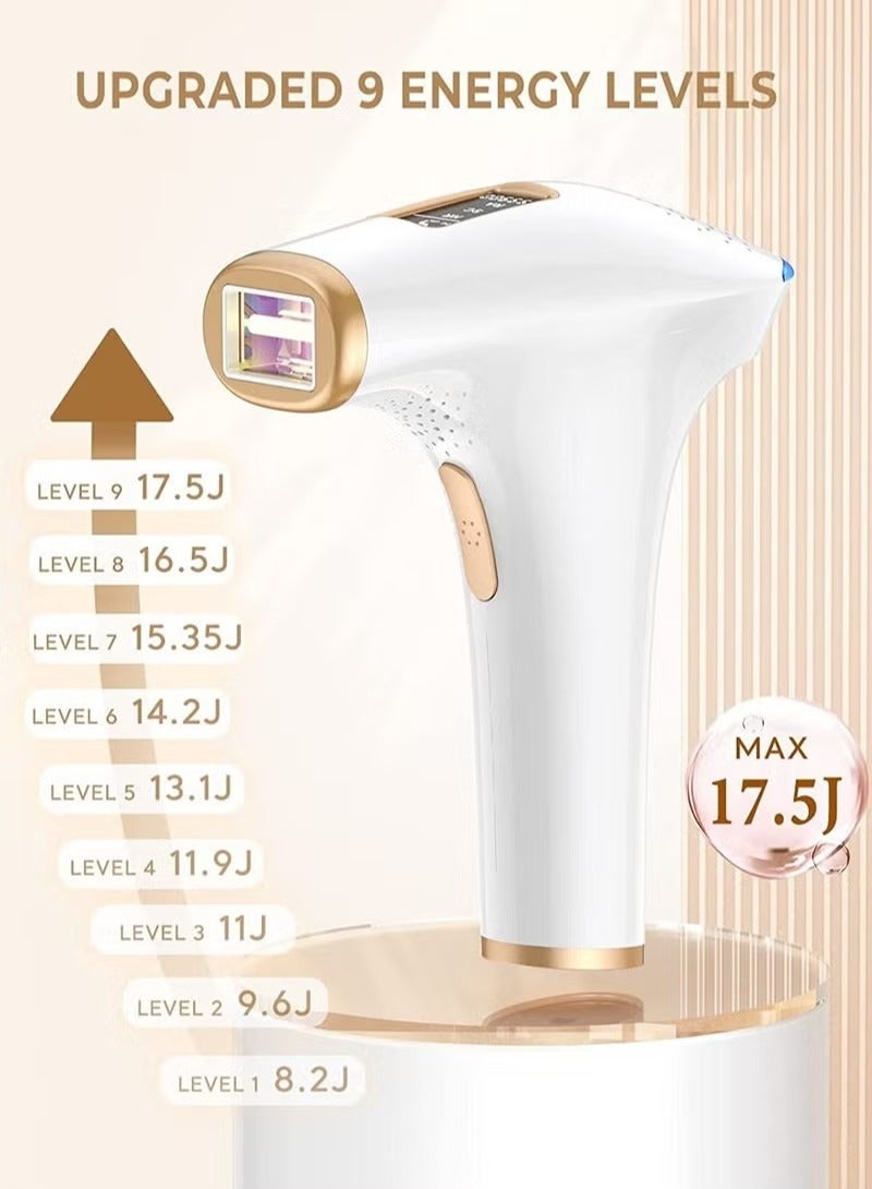 IPL Hair Removal Device 9 Levels and 999,900 Flashes Permanent Painless Home Laser Hair Removal for Women and Men