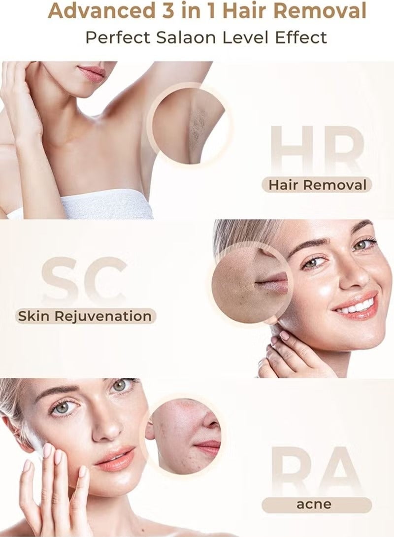 IPL Hair Removal Device 9 Levels and 999,900 Flashes Permanent Painless Home Laser Hair Removal for Women and Men