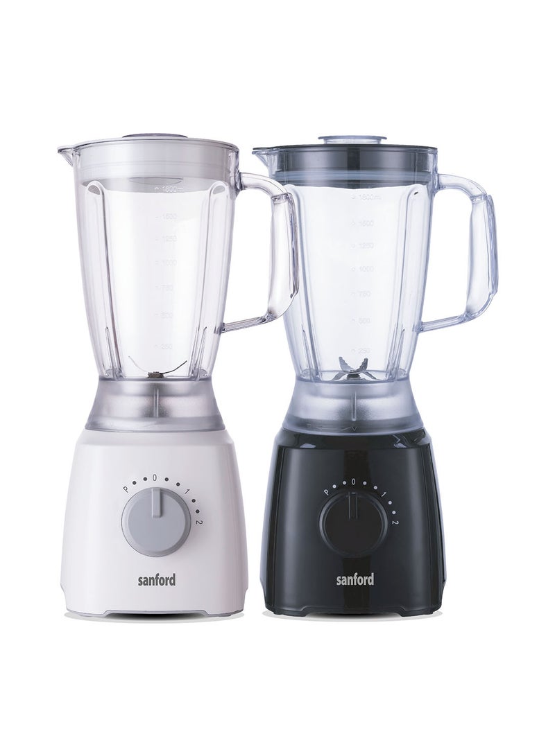 2 IN 1 Dry & Mix Blender with 1.8L Plastic Jar and 150g Grinding  Jar,  Stainless Steel Blades, 2 Speed Modes, Safety Jar Lock 1.8 L 600 W SF6808BR Multicolour