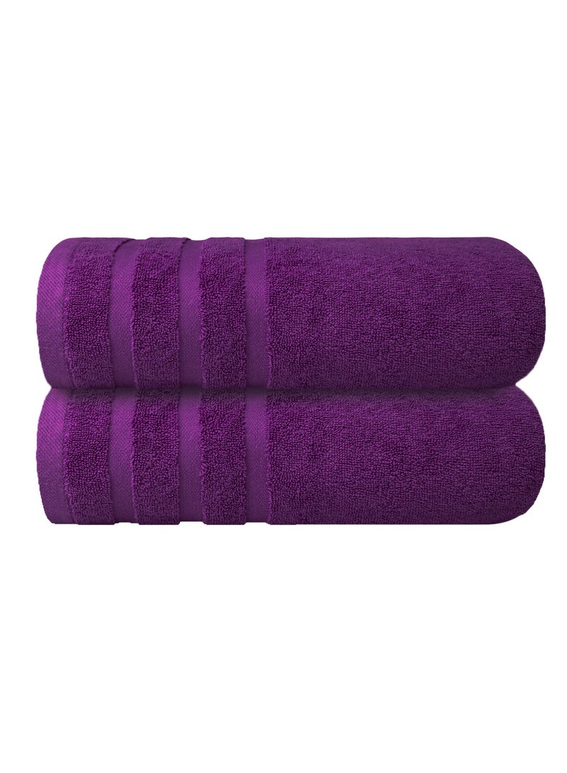 Premium Purple Bath Towels 100% Cotton 70cm x 140cm Pack of 2, Ultra Soft and Highly Absorbent Hotel and Spa Quality Bath Towels for Bathroom by Infinitee Xclusives