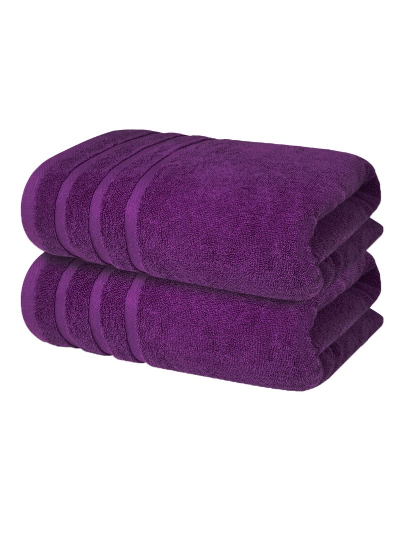 Premium Purple Bath Towels 100% Cotton 70cm x 140cm Pack of 2, Ultra Soft and Highly Absorbent Hotel and Spa Quality Bath Towels for Bathroom by Infinitee Xclusives