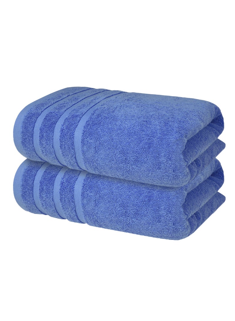 Premium Blue Bath Towels 100% Cotton 70cm x 140cm Pack of 2, Ultra Soft and Highly Absorbent Hotel and Spa Quality Bath Towels for Bathroom by Infinitee Xclusives