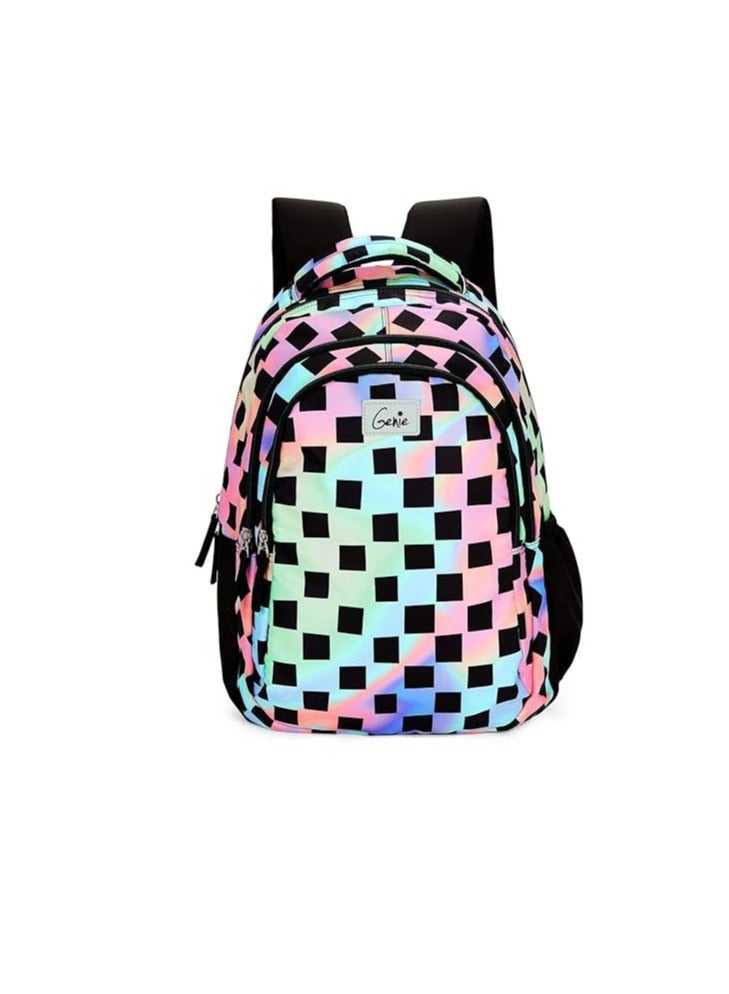 Genie Iridescence School Bag for Girls 17 inch Backpack for Women 3 Zips Water Resistant Stylish and Trendy College Backpacks for Girls  27 litres