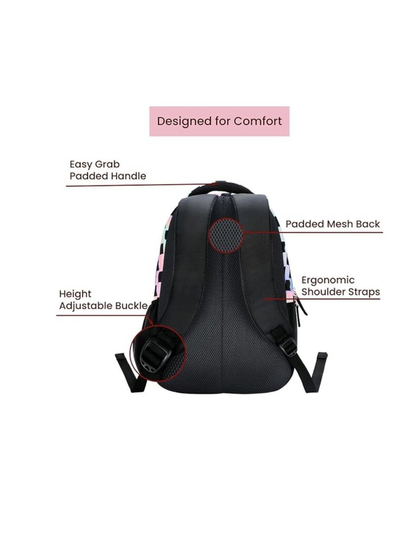 Genie Iridescence School Bag for Girls 17 inch Backpack for Women 3 Zips Water Resistant Stylish and Trendy College Backpacks for Girls  27 litres