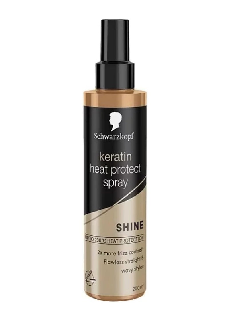 Styling Keratin Heat Protection Hair Spray, Frizz Control, 230 degree Heat Protect, 200 ml