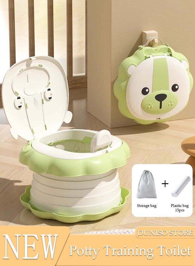 Folding Potty Training Toilet for Kids, Folding Car potty with Storage Bags, Travel Potty Chair for Kids, Portable Toilet for Camping Outdoor and Indoor