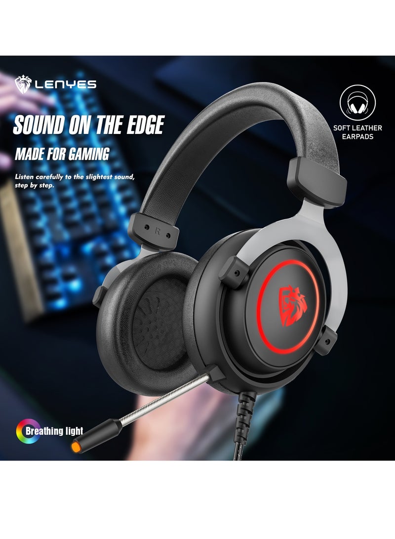Lenyes GH55 Wireless Gaming Headphones - Deep Bass -  Speed Charge - comfortable wearing -Foldable Black