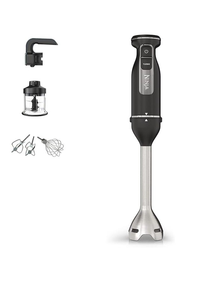 Foodi 3-In-1 HAnd Blender, HAnd Mixer & Chopper, Food Processor With 3 Attachments, 850W Powerbase, Immersion Blender, 5 MixIng Speeds, 2 BlendIng Speeds, 1.5m Cord CI100ME Silver/Black