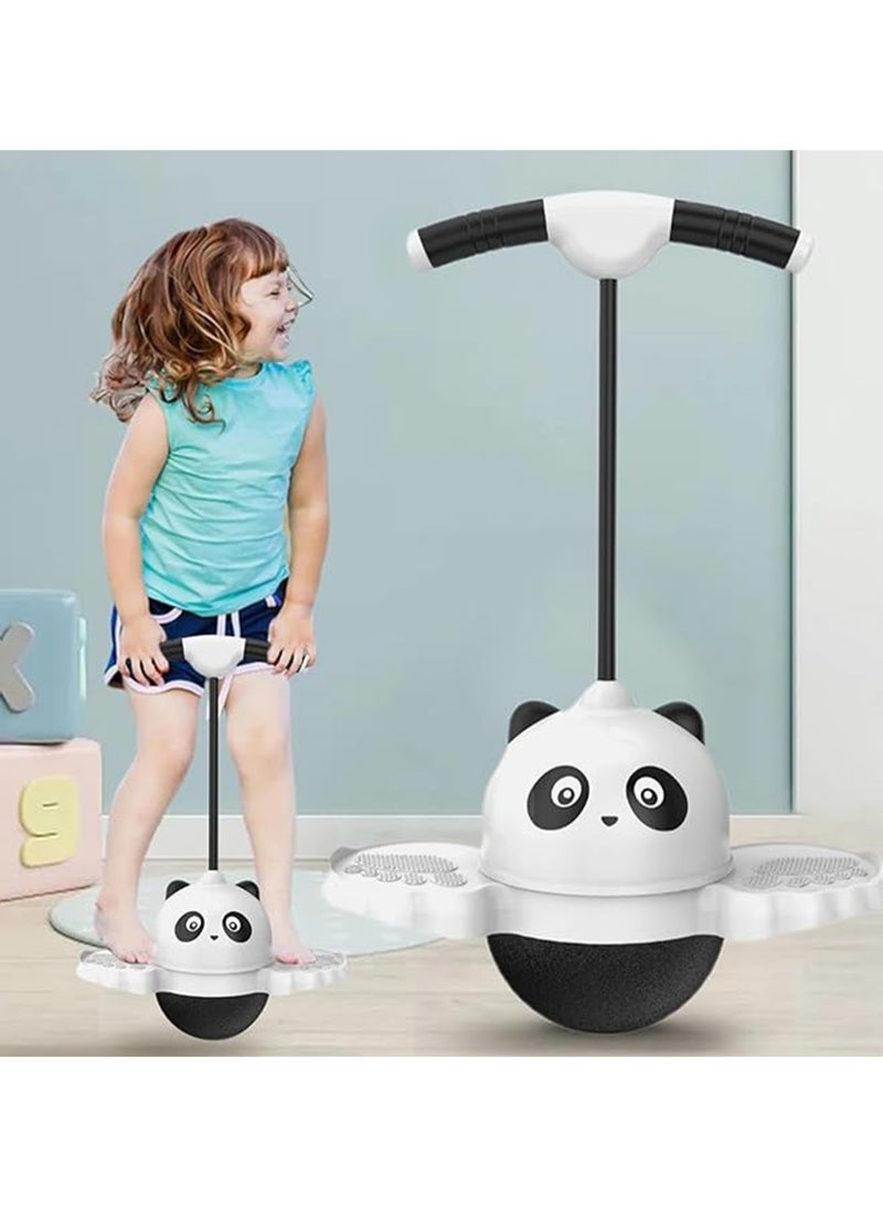 Rabbit Ball, Suitable for Kids and Adults, Handle Ball, Jumping Exercise for Kids, Suitable for Girls Balance Ability Exercise - Black and White Panda Pattern