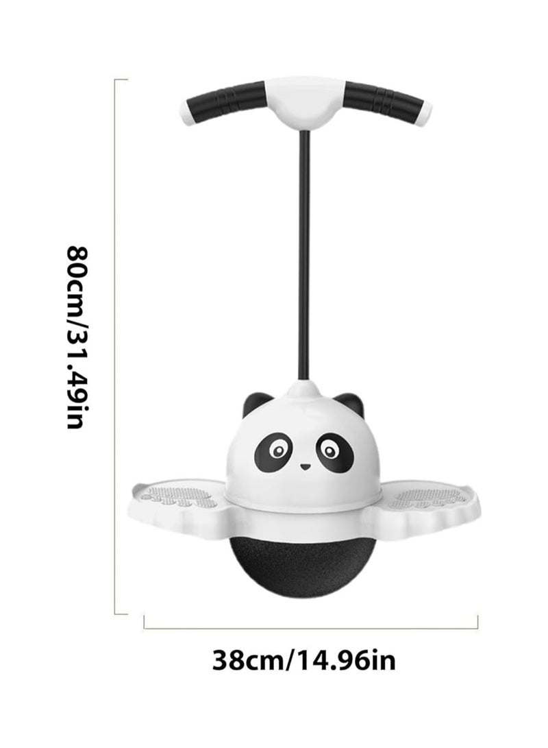 Rabbit Ball, Suitable for Kids and Adults, Handle Ball, Jumping Exercise for Kids, Suitable for Girls Balance Ability Exercise - Black and White Panda Pattern