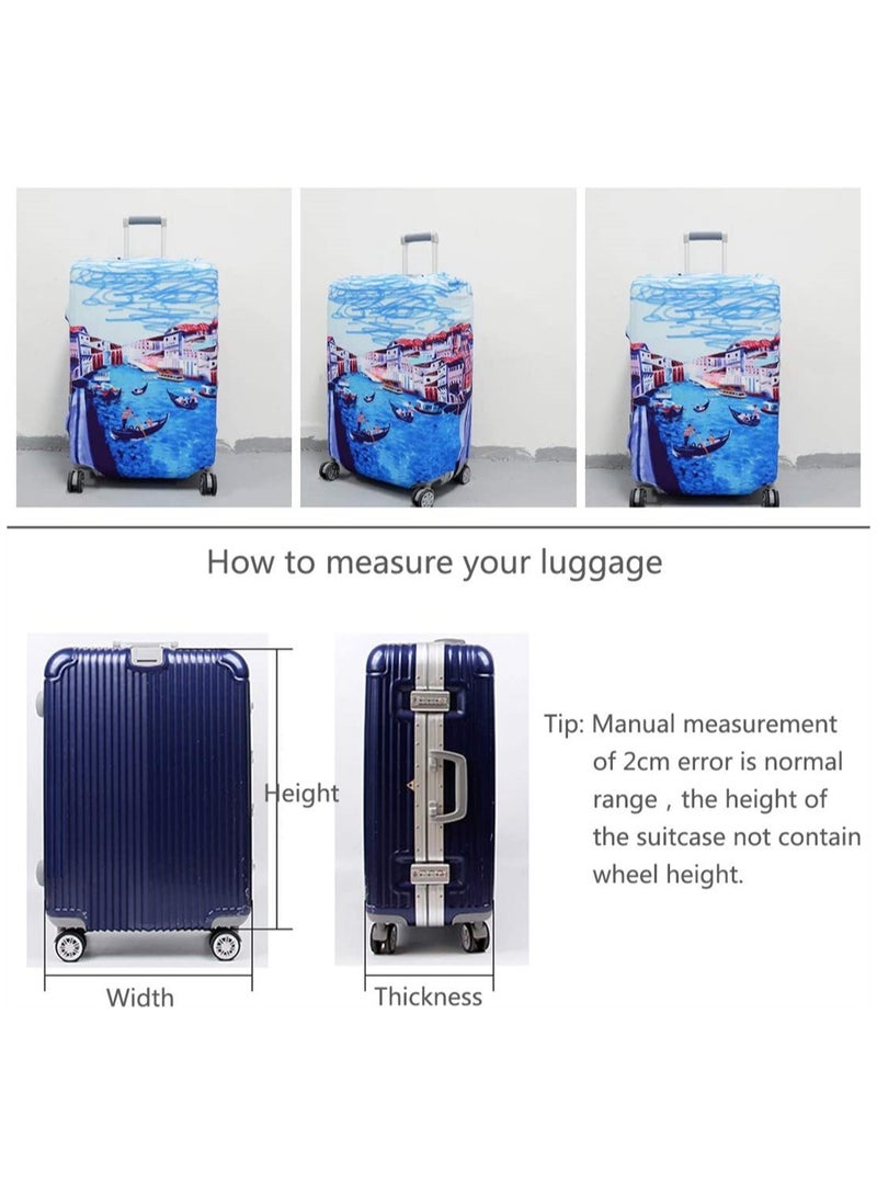 Travel Luggage Cover, Thickened High Elastic Travel Suitcase Spandex Protective Cover, Suitcase Protector Jacket Washable Dust-proof Anti-thief Case for 25-28 Inch Luggage (L)