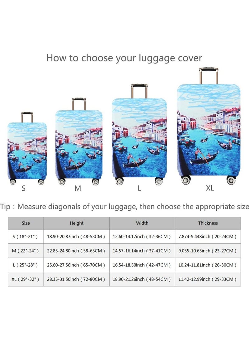 Travel Luggage Cover, Thickened High Elastic Travel Suitcase Spandex Protective Cover, Suitcase Protector Jacket Washable Dust-proof Anti-thief Case for 25-28 Inch Luggage (L)