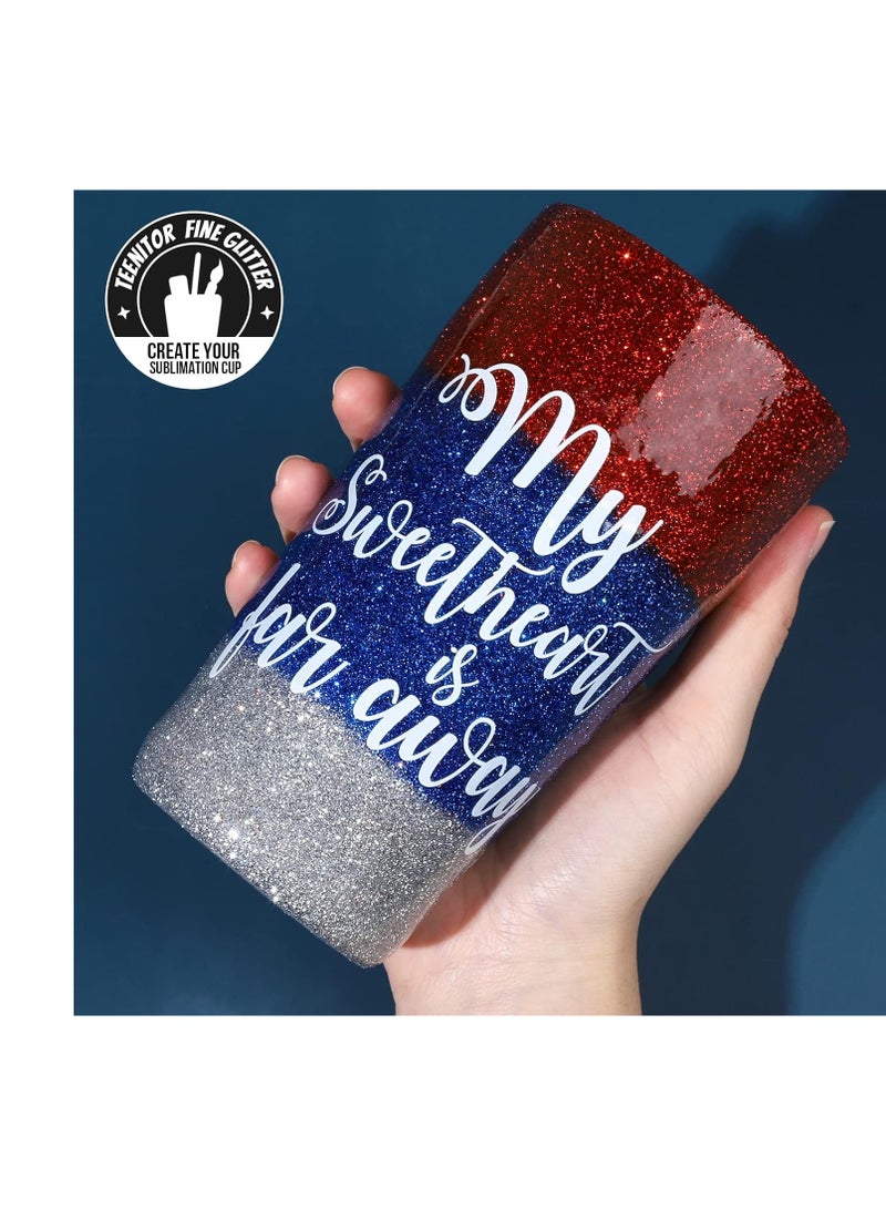 Teenitor Glitter, Fine Glitters and Holographic Chunky Glitters,Glitter for Nails, Glitter Slime, Assorted Glitter, Festival Glitter for Nail Face Hair Body, Glitter for Resin Tumblers, 16+16pcs