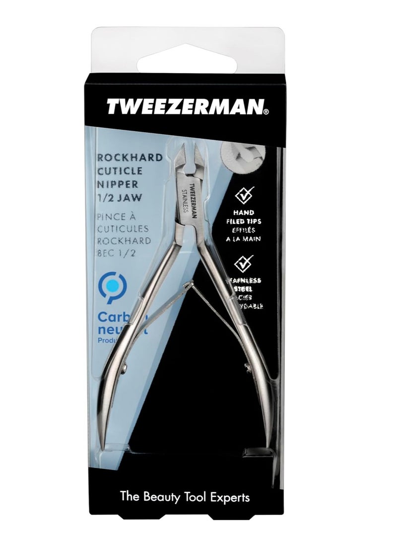 Tweezerman Rockhard Stainless Steel Cuticle Nipper, 1/2 Jaw