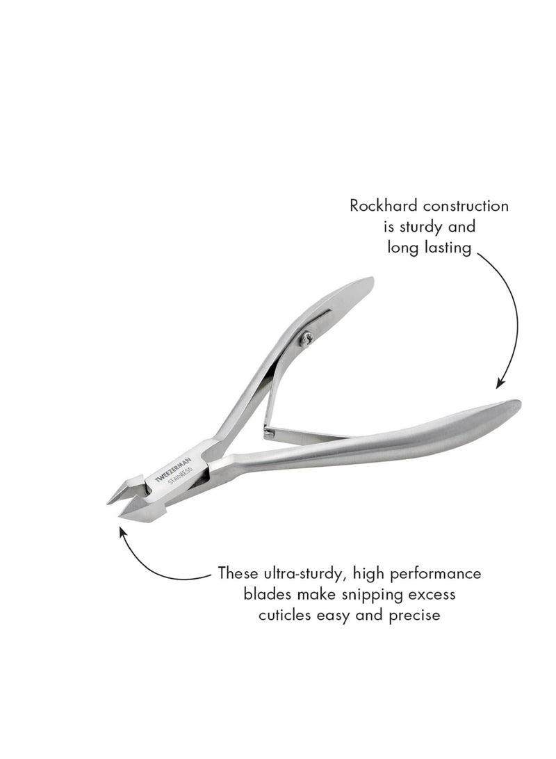 Tweezerman Rockhard Stainless Steel Cuticle Nipper, 1/2 Jaw