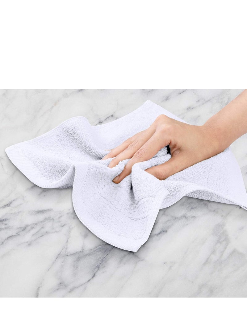 Utopia Towels [12 Pack Premium Wash Cloths Set (12 x 12 Inches) 100% Cotton Ring Spun, Highly Absorbent and Soft Feel Essential Washcloths for Bathroom, Spa, Gym, and Face Towel (White)