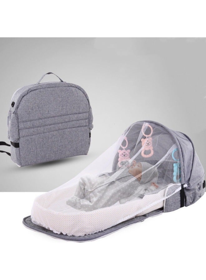 Portable Multi-functional Breathable Folding Crib with Mosquito Net