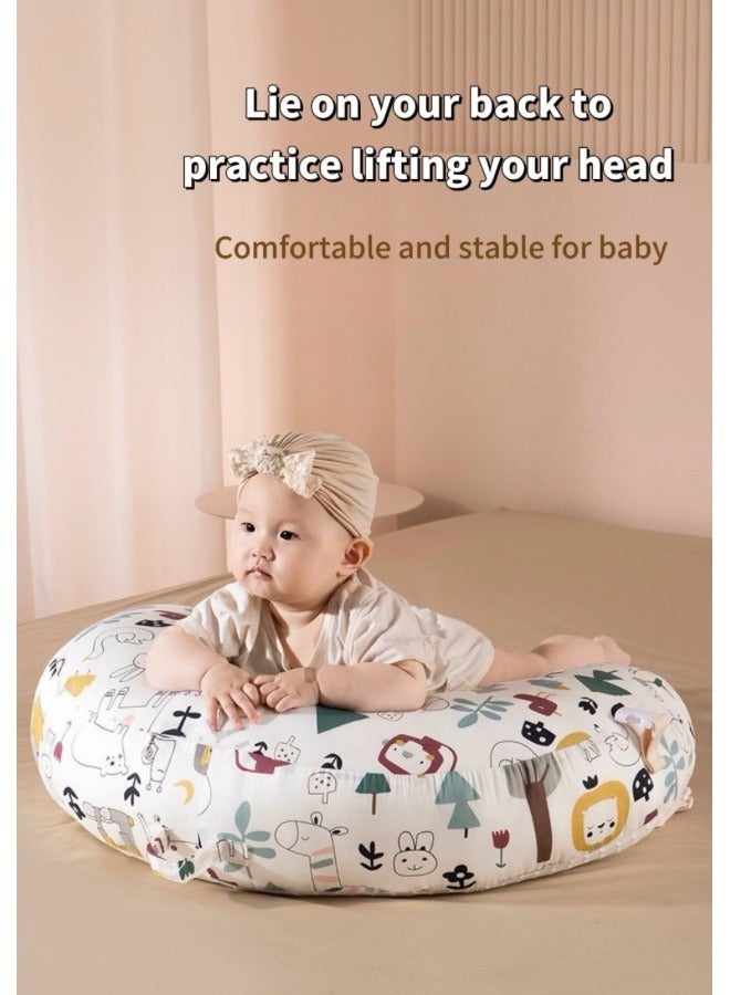 Baby Look Up and Lying Pillow, Nursing Pillow for Breastfeeding, Multi-Functional Original Plus Size Breastfeeding Pillows Give Mom and Baby More Support with Removable Cotton Cove