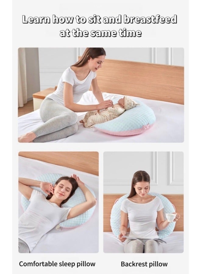 Nursing Pillow for Breastfeeding, Multi-Functional Original Plus Size Breastfeeding Pillows Give Mom and Baby More Support with Removable Cotton Cover