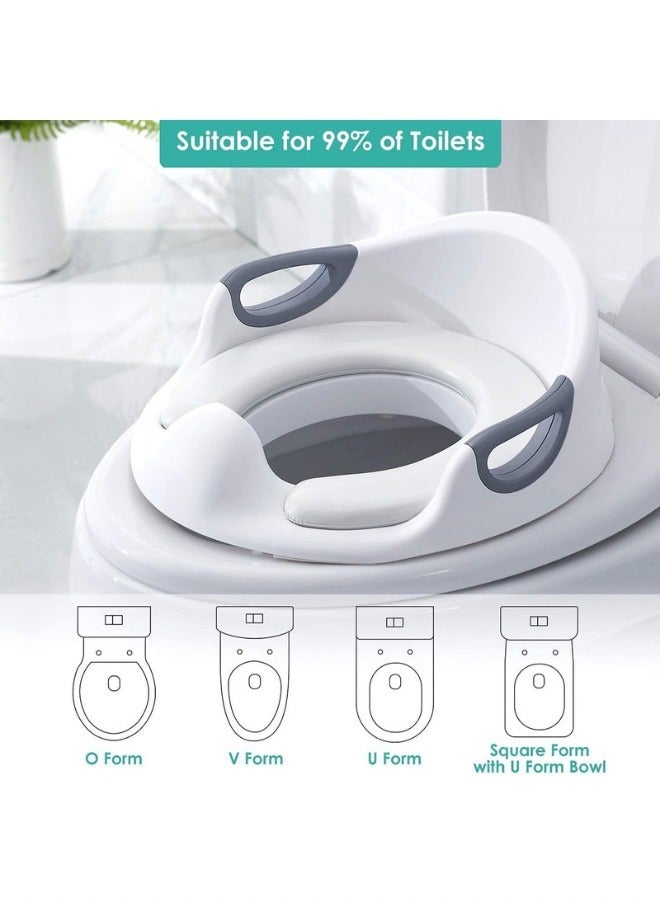 Potty Training Toilet Seat for Kids Toddlers Boys Girls Toilet Trainer Ring with Handle with Backrest