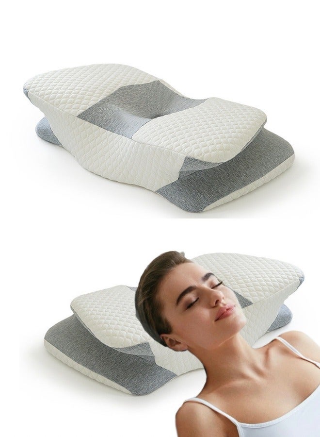 Memory Foam Pillow Ergonomic Contour Pillow for Neck and Shoulder Pain Relief