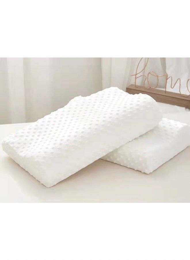 Comfortable Pillow White Cervical Orthopedic Memory Foam Ergonomic Contour Pillow 60×40×12cm