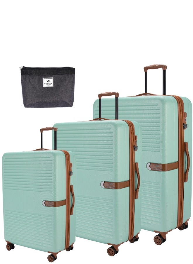 Luggage Set of 3 Classic Collection 4 Double Wheels and TSA Lock