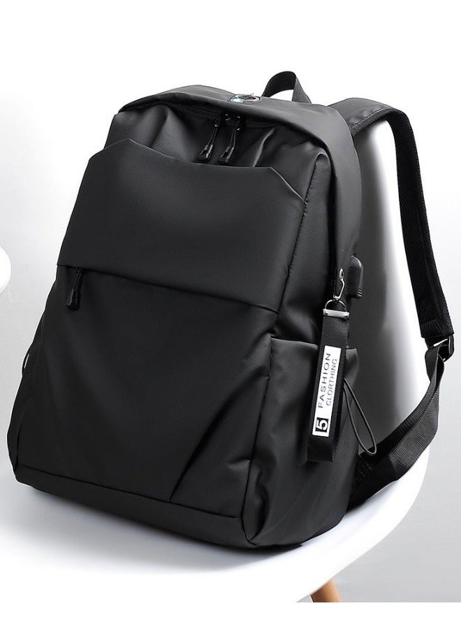 Backpack Business Travel Laptop Bag USB Charging Large Capacity School Bag - Black