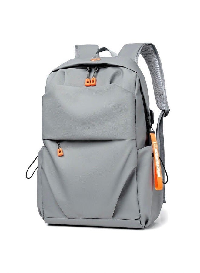 Backpack Business Travel Laptop Bag USB Charging Large Capacity School Bag - Grey