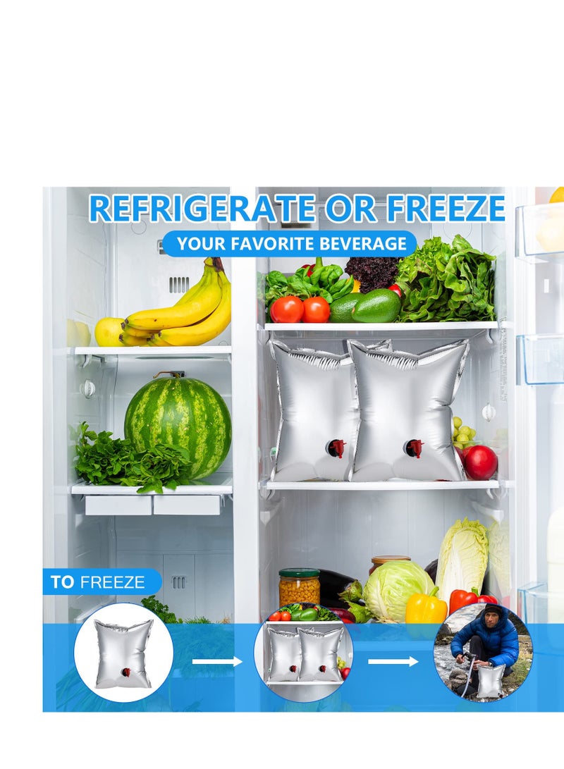 24 Pcs Collapsible Water Storage Containers 2.6 Gallon Water Jug Bags with Spigot Portable Water Bag Emergency Water Pouches for Outdoor Camping Hiking Fishing