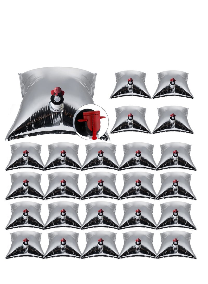 24 Pcs Collapsible Water Storage Containers 2.6 Gallon Water Jug Bags with Spigot Portable Water Bag Emergency Water Pouches for Outdoor Camping Hiking Fishing