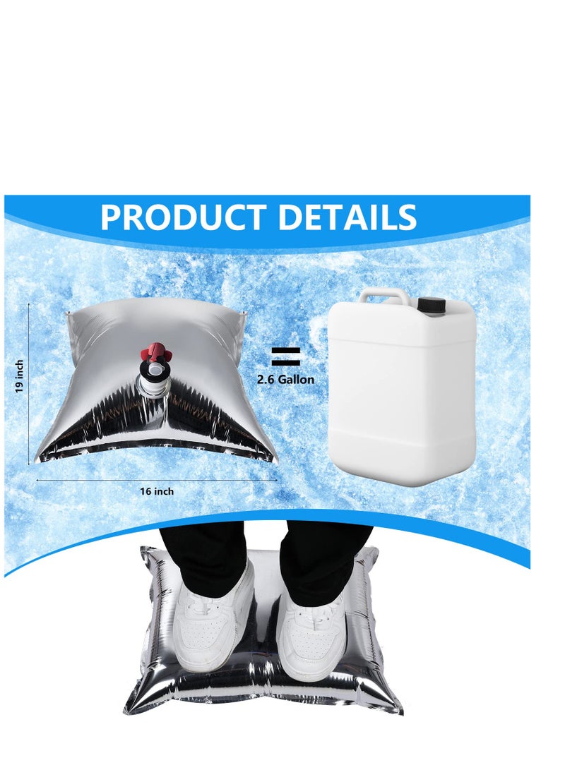 24 Pcs Collapsible Water Storage Containers 2.6 Gallon Water Jug Bags with Spigot Portable Water Bag Emergency Water Pouches for Outdoor Camping Hiking Fishing