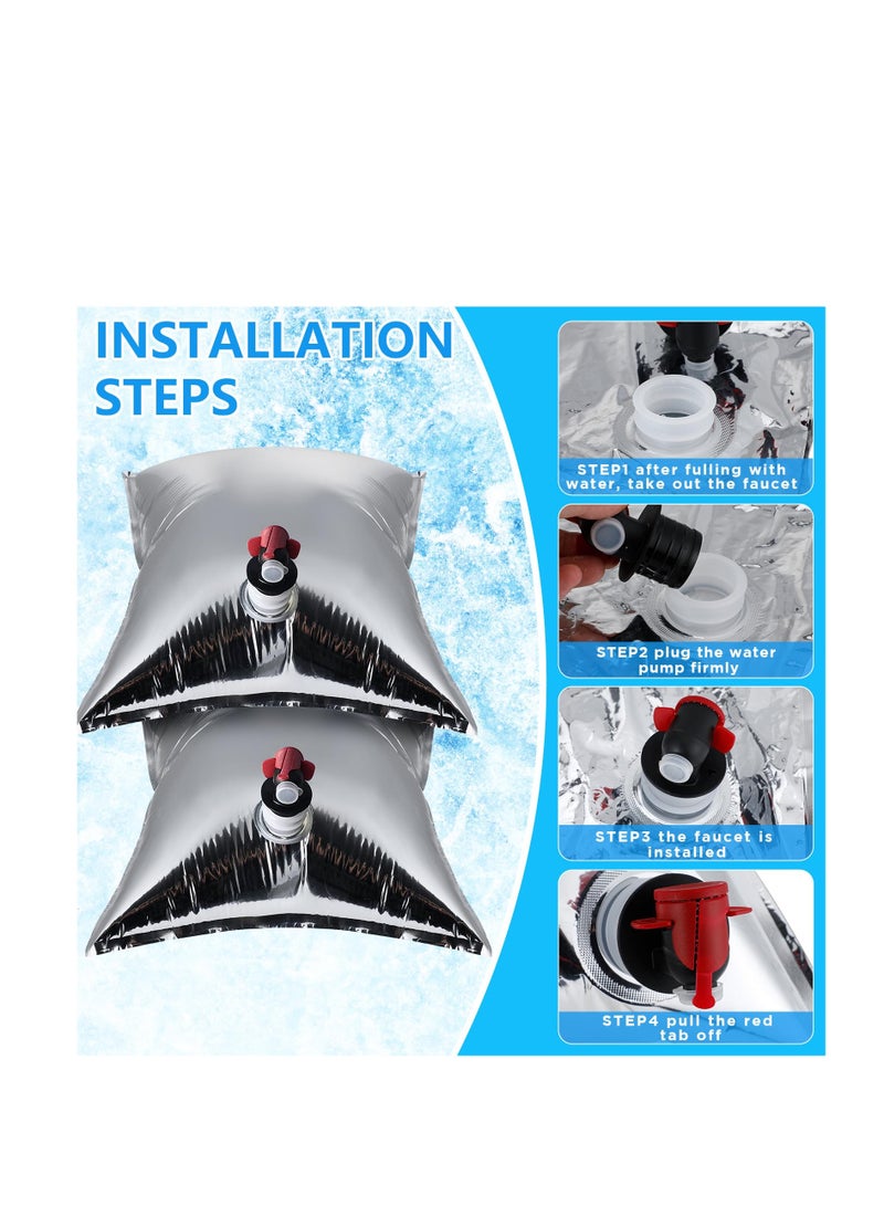 24 Pcs Collapsible Water Storage Containers 2.6 Gallon Water Jug Bags with Spigot Portable Water Bag Emergency Water Pouches for Outdoor Camping Hiking Fishing