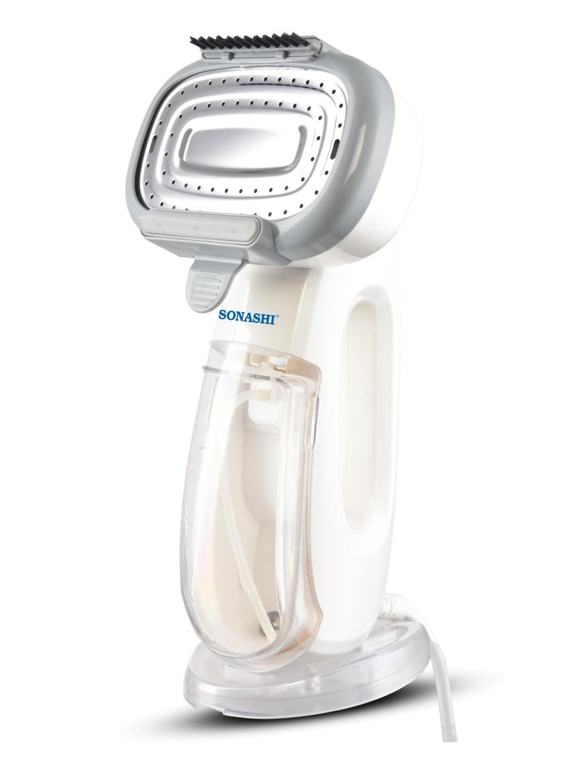 Garment Steamer with Digital LED Display | 3 Level Steams - Low/Medium/High | Continuous Work -30 Min with Auto-Shut Off Function | Detachable Tank Capacity & Removable Fabric Brush 300 ml 2000 W SGS-323 White