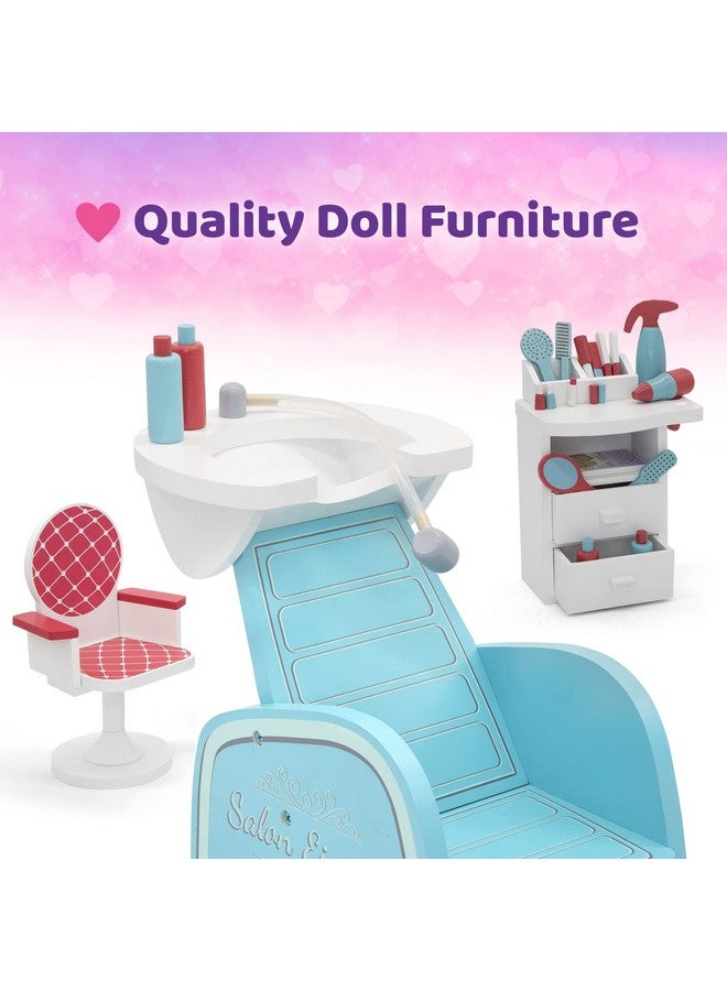 18 Inch Doll Furniture Salon And Nail Set With Accessories Wooden Playsets For American Generation And Similar 14 18 Girl Dolls