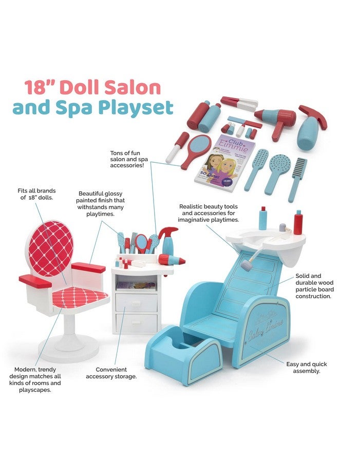 18 Inch Doll Furniture Salon And Nail Set With Accessories Wooden Playsets For American Generation And Similar 14 18 Girl Dolls