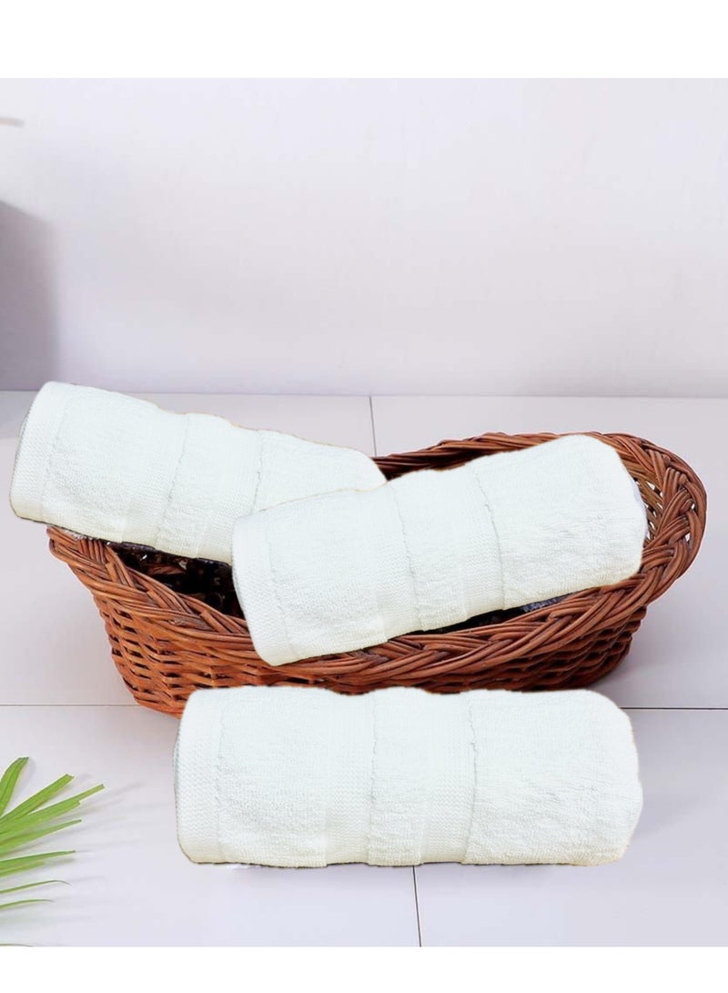 Premium Hotel Quality 100% Cotton Hand Towels Multipurpose Use Towels with High Absorbency- Size 50*90 cm- 6 pieces (white)