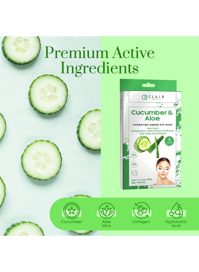 Cucumber & Aloe Under Eye Patches Reduce Dark Circles And Puffiness Fine Lines & Wrinkles Anti Aging Under Eye Pads Cruelty Free Korean Skin Care For All Skin Types