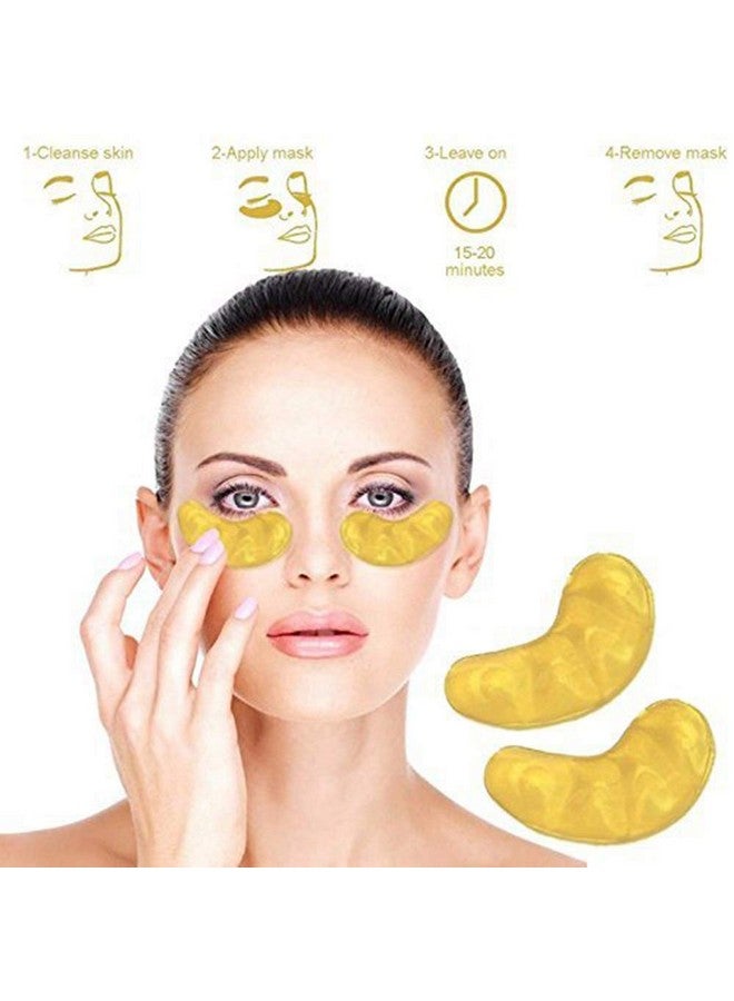 100 Pairs Crystal 24K Gold Powder Gel Collagen Eyes Masks Sheet Patch Anti Ageing Remove Bags Dark Circles & Puffiness Skin Care Anti Wrinkle Moisturising Hydrating