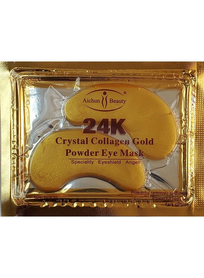 100 Pairs Crystal 24K Gold Powder Gel Collagen Eyes Masks Sheet Patch Anti Ageing Remove Bags Dark Circles & Puffiness Skin Care Anti Wrinkle Moisturising Hydrating
