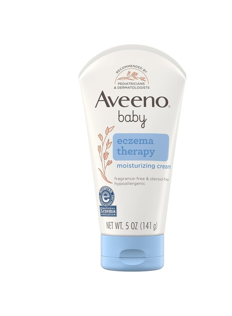 Aveeno Baby Eczema Therapy Moisturizing Cream, Natural Colloidal Oatmeal & Vitamin B5, Baby Eczema Cream for Dry, Itchy, Irritated Skin Due to Eczema, Paraben- & Steroid-Free, 5 oz Packaging May Vary