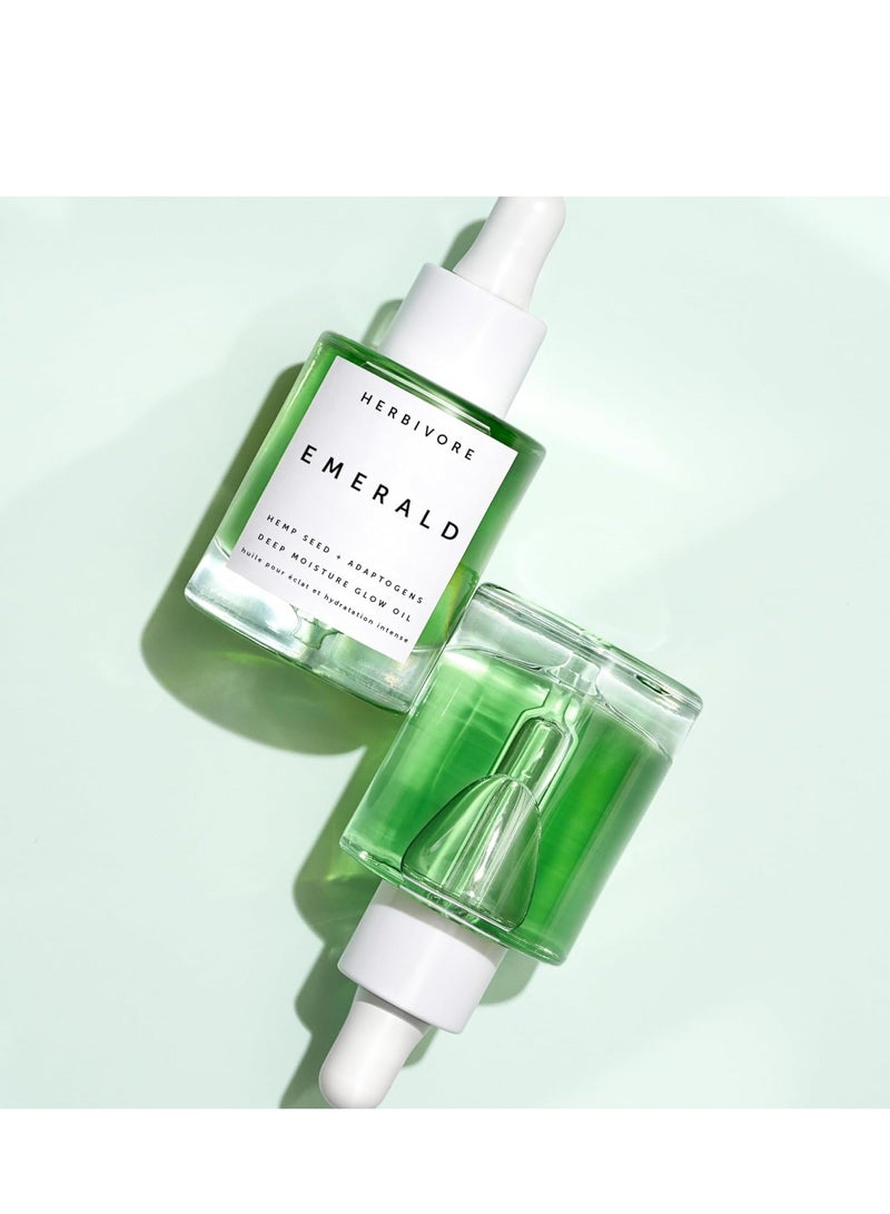 HERBIVORE Emerald Deep Moisture Glow Oil for Face – Hydrating Facial Oil, Calming & Moisturizing, Plant-based, Vegan, Cruelty-free, 30mL / 1 oz