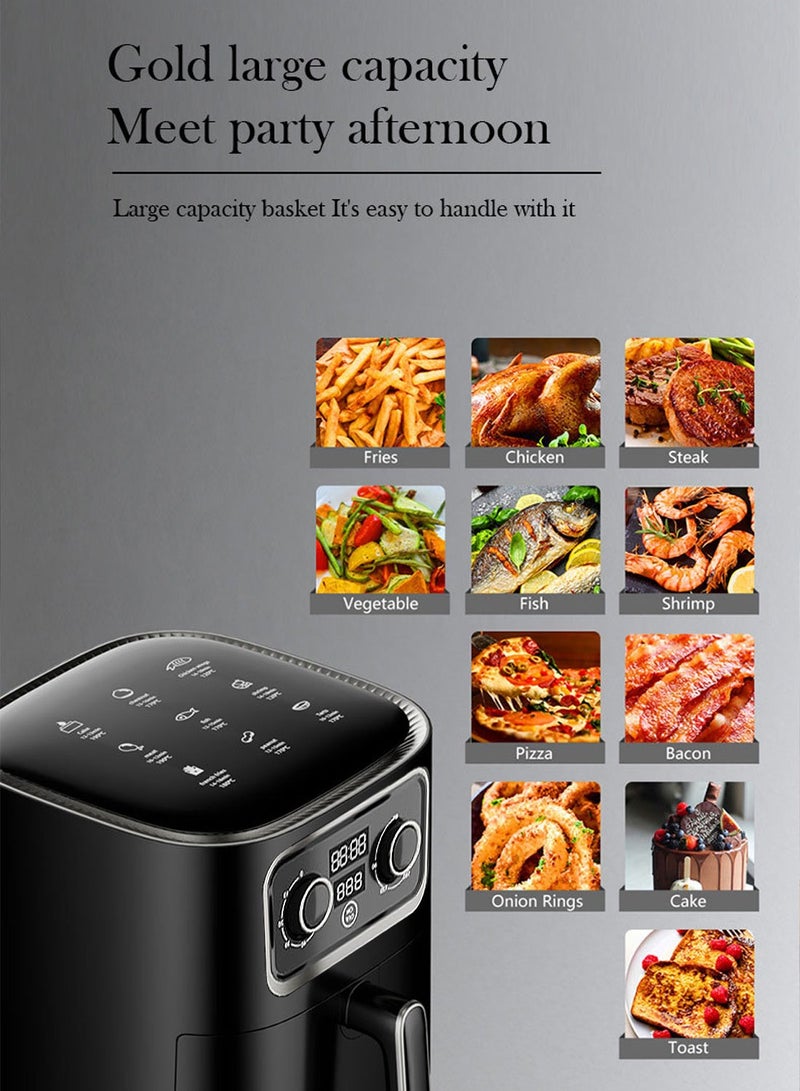 Air Fryer 10L, Rapid Hot Air Circulation for Frying, Grilling, Broiling, Roasting, Baking and Toasting 10L 2400W SZ-801 Black