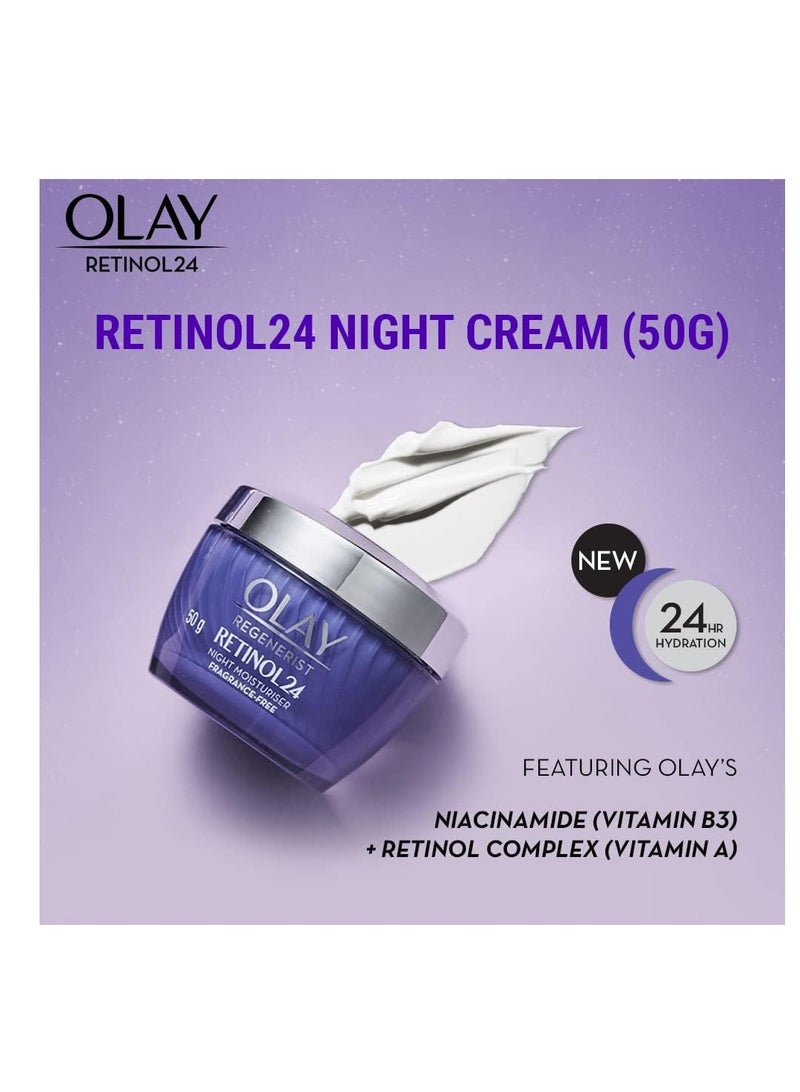 Regenerist Retinol24 Night Face Cream, Moisturiser Smooth and Glowing Skin 50ml