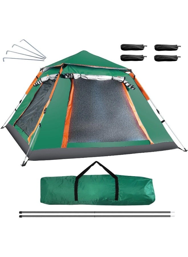 4 Person Camping Tent Family Tents Large Waterproof Tent with 2 Windows 2 Doors Available for Outdoor Sports Travel Beach Picnic